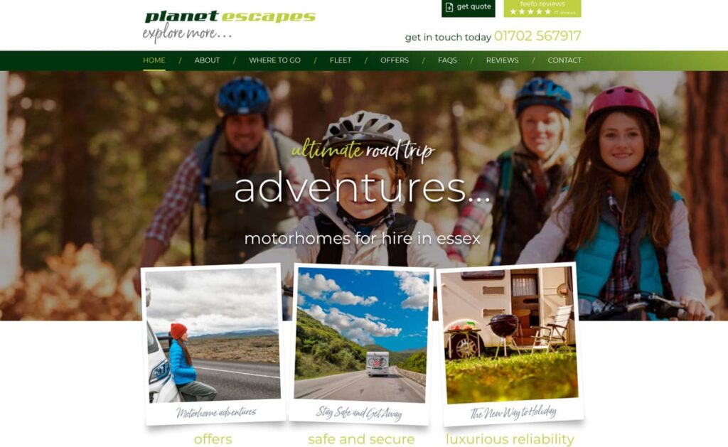An image of Planet escapes website
