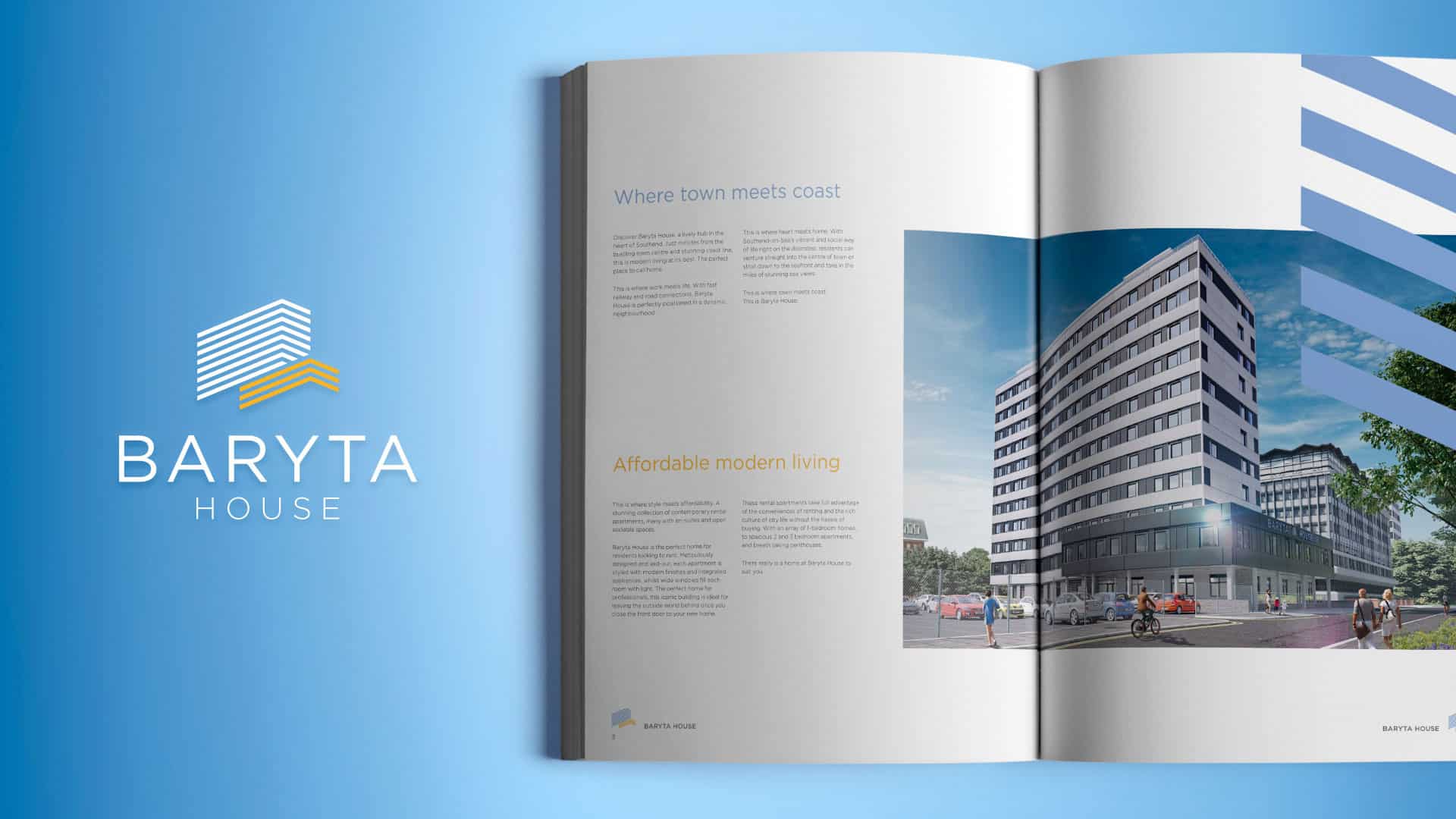 Baryta House, housing development branded brochure created by Essex design agency Swan Creative