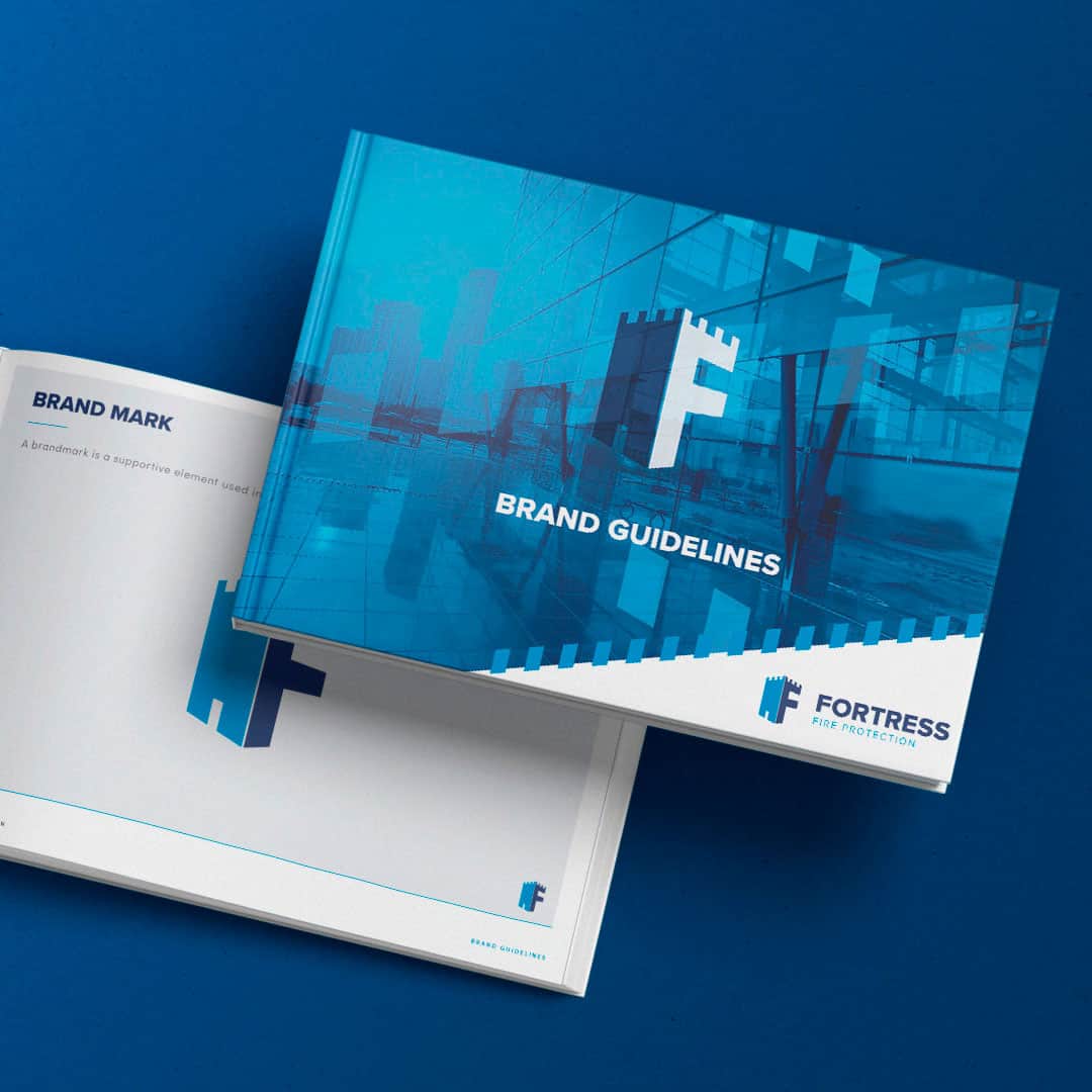 Fortress Fire brand guidelines squared, created by branding agency, Swan Creative based in Leigh-On-Sea Essex