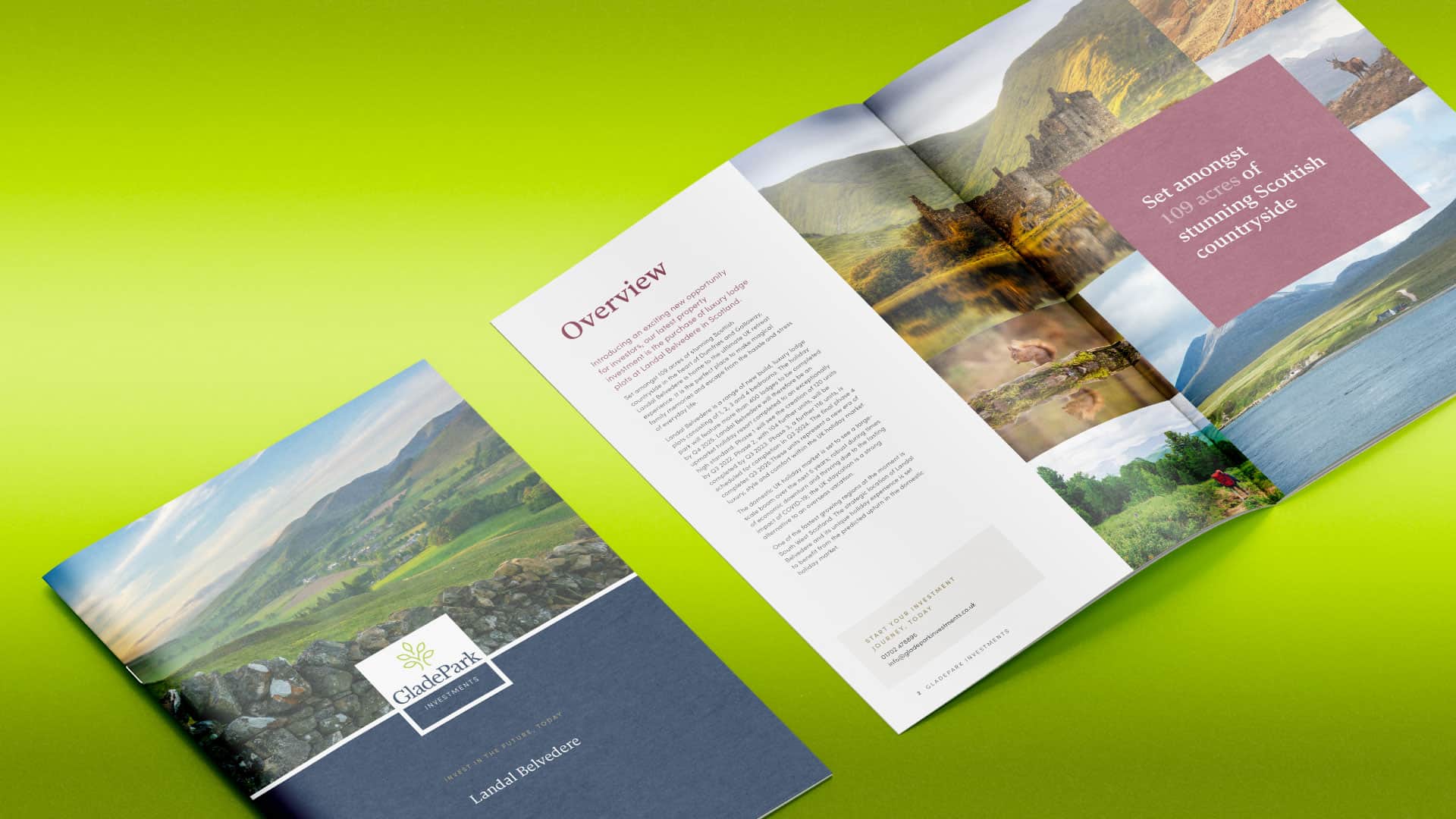 GladePark Investments brochure designed by Swan Creative, creative agency based in Leigh-On-Sea Essex