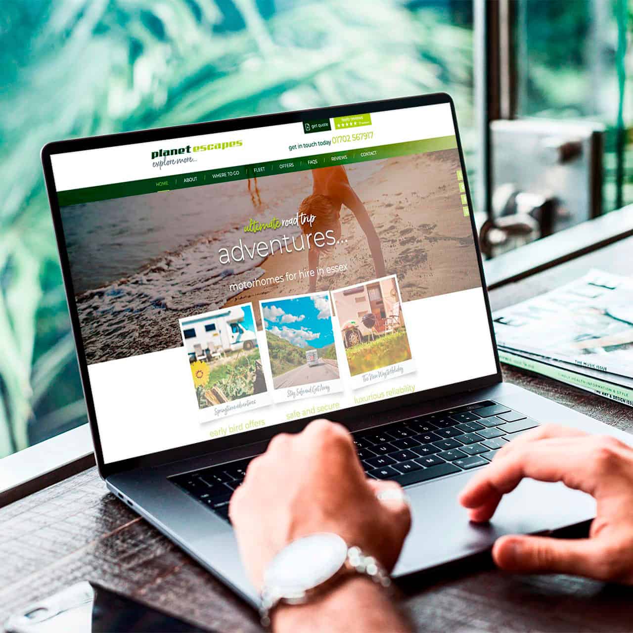 Planet Escapes website, created by Essex web agency Swan Creative