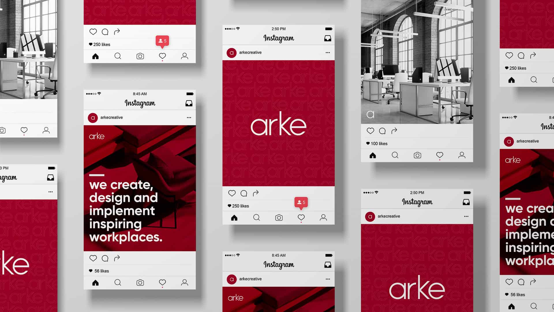 Social media posts created for Arke by marketing agency Swan Creative